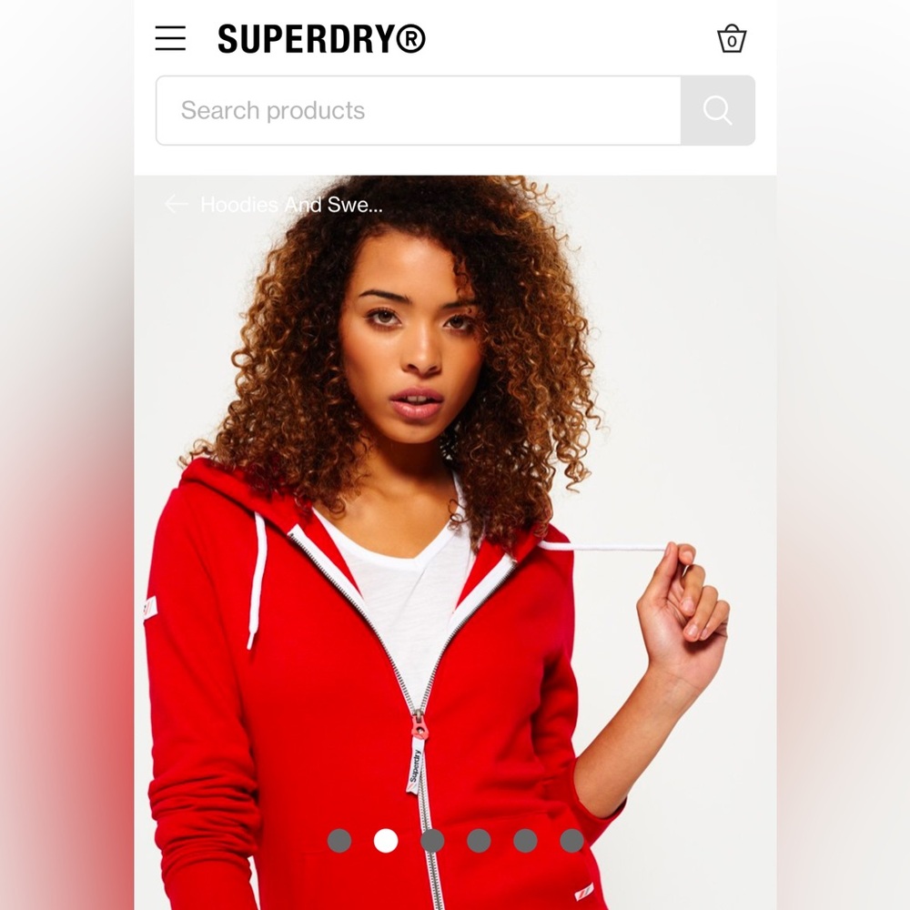 Superdry Athletics Japan red zip up hoodie. US Sz 14